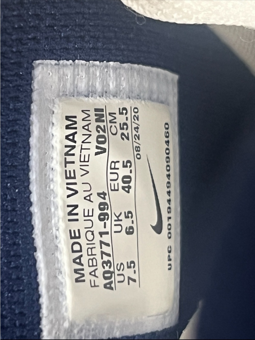 Nike Air Force 1 Mid White and Blue High-Top Sneakers 7.5 men/ 9 women - Picture 10 of 12